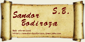 Šandor Bodiroža vizit kartica